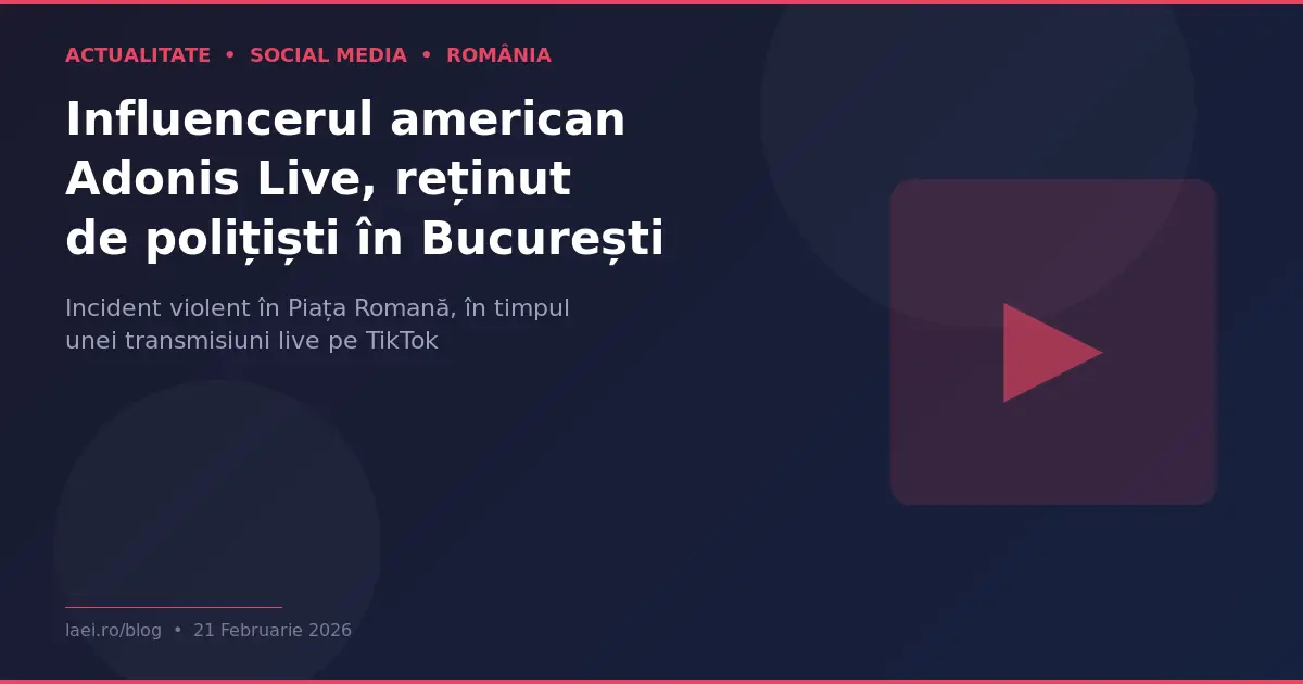 Influencerul american Adonis Live, reținut de polițiști după ce a lovit un tânăr în Piața Romană, în timpul unei transmisiuni în direct pe TikTok