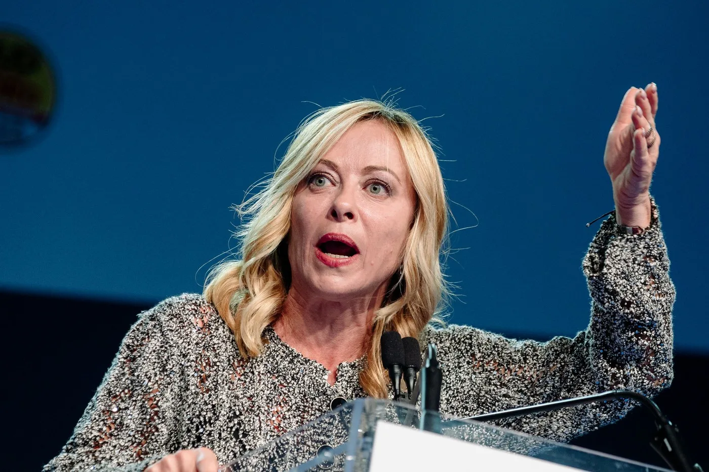 Giorgia Meloni discutând despre autonomia strategică a Europei