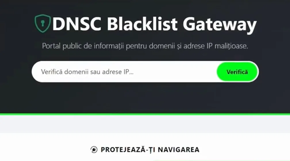 Platformă digitală DNSC Blacklist pentru verificarea domeniilor periculoase în România