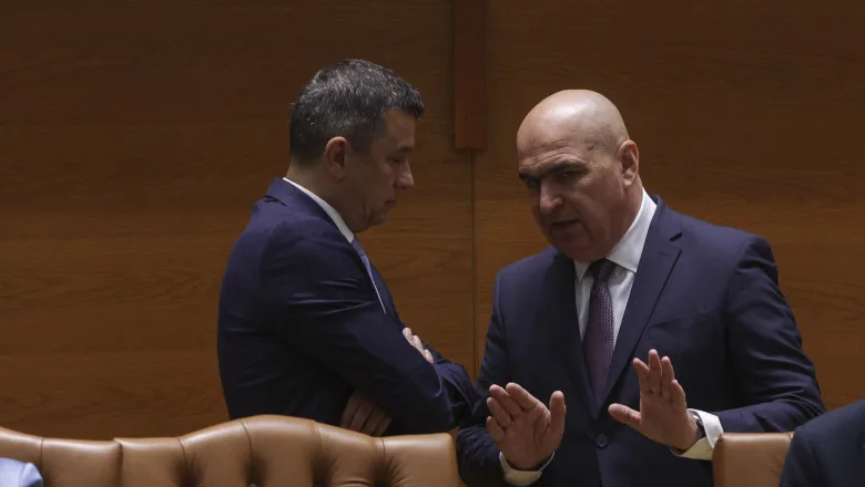 Premierul Ilie Bolojan la conferinta de presa despre deficitul bugetar si PSD