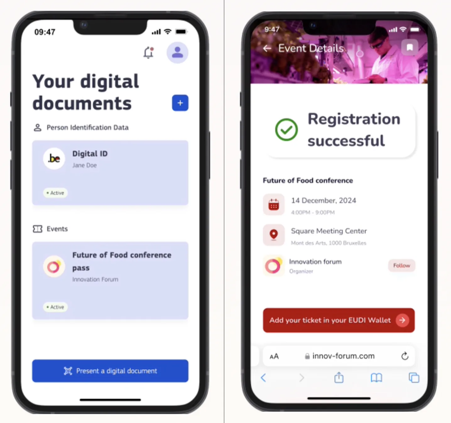 Portofel de identitate digitală cu acte personale pe telefon