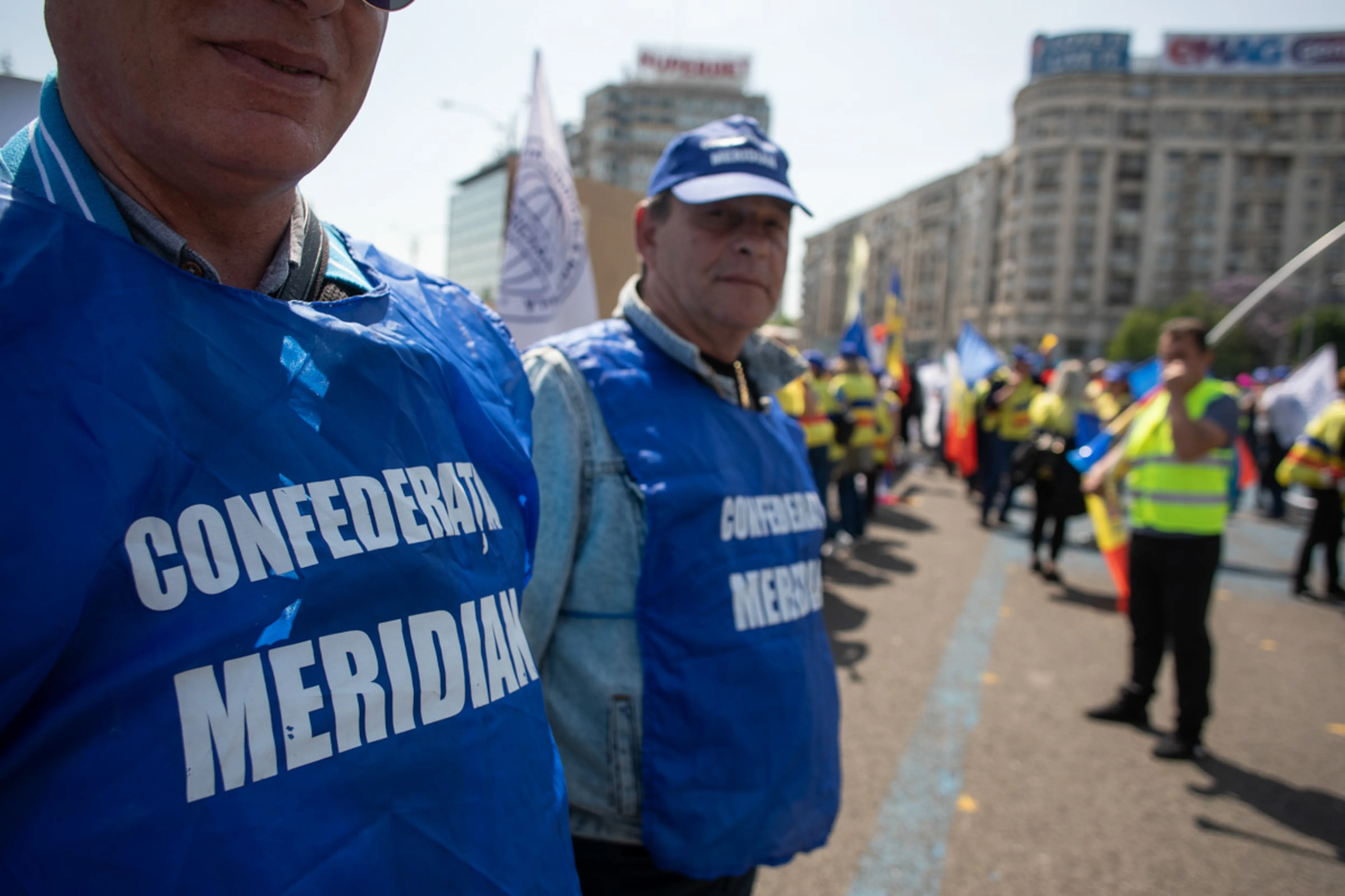 Protest Meridian în Piața Victoriei: mii de sindicaliști marți
