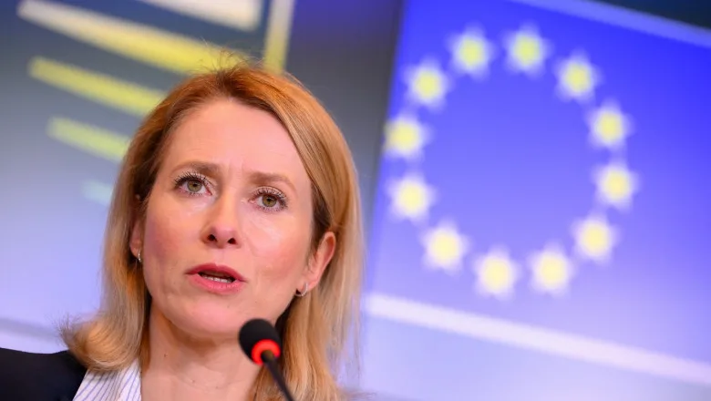 Kaja Kallas, șefa politicii externe a UE, la o conferință de presă despre negocierile de pace din Ucraina