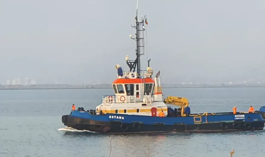 Remorcherul Astana scufundat în zona portului Midia de la Marea Neagră