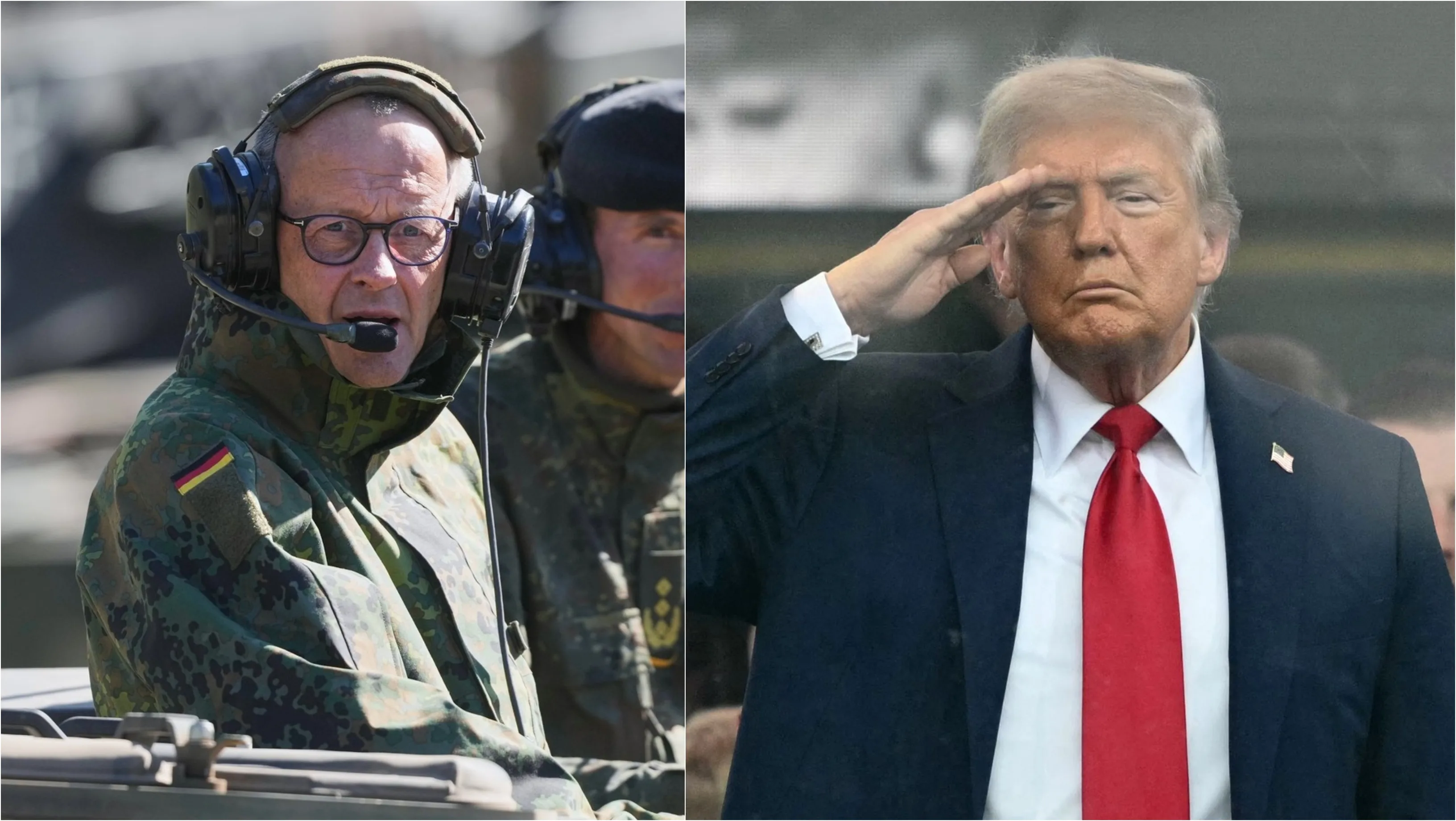 Hartă a Europei cu simboluri ale tensiunilor militare și comerciale dintre SUA și aliații transatlantici