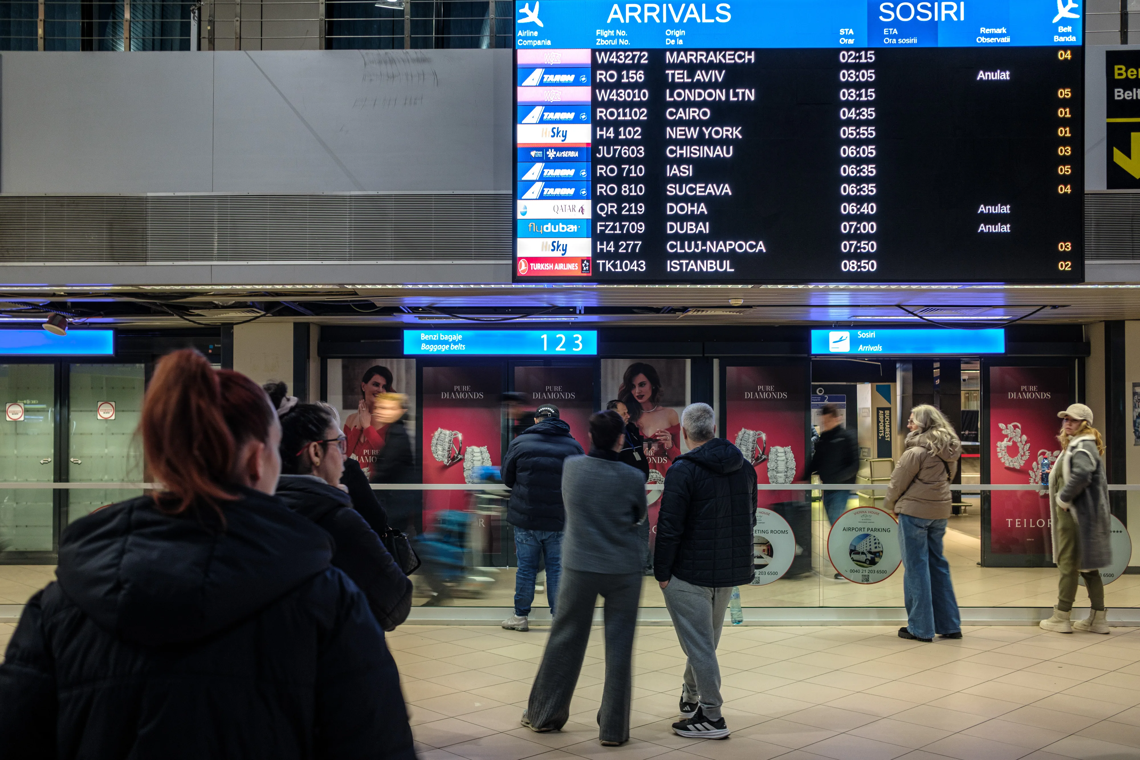 Panou plecări la Otopeni cu zboruri anulate spre Orientul Mijlociu